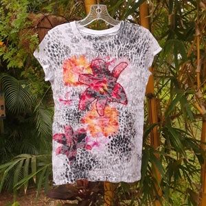Awake Couture Crystal Embellished Burn Out T-Shirt